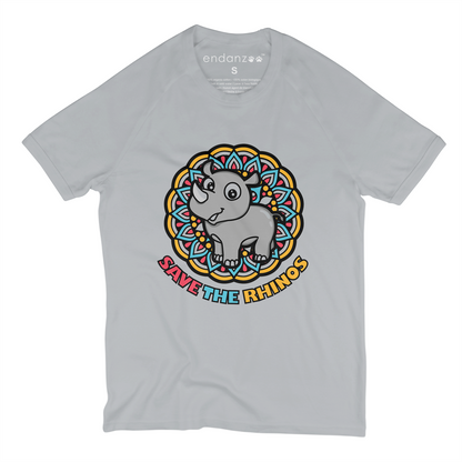 Endanzoo Organic Short Sleeve Kids Tee Shirt - Save the Rhinos