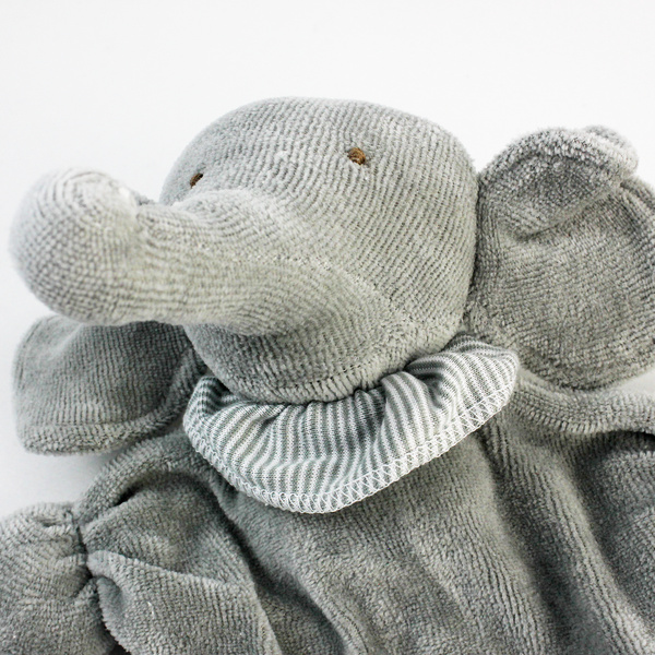Under The Nile Organic Cotton Lovey Blankie - Elephant (Grey)
