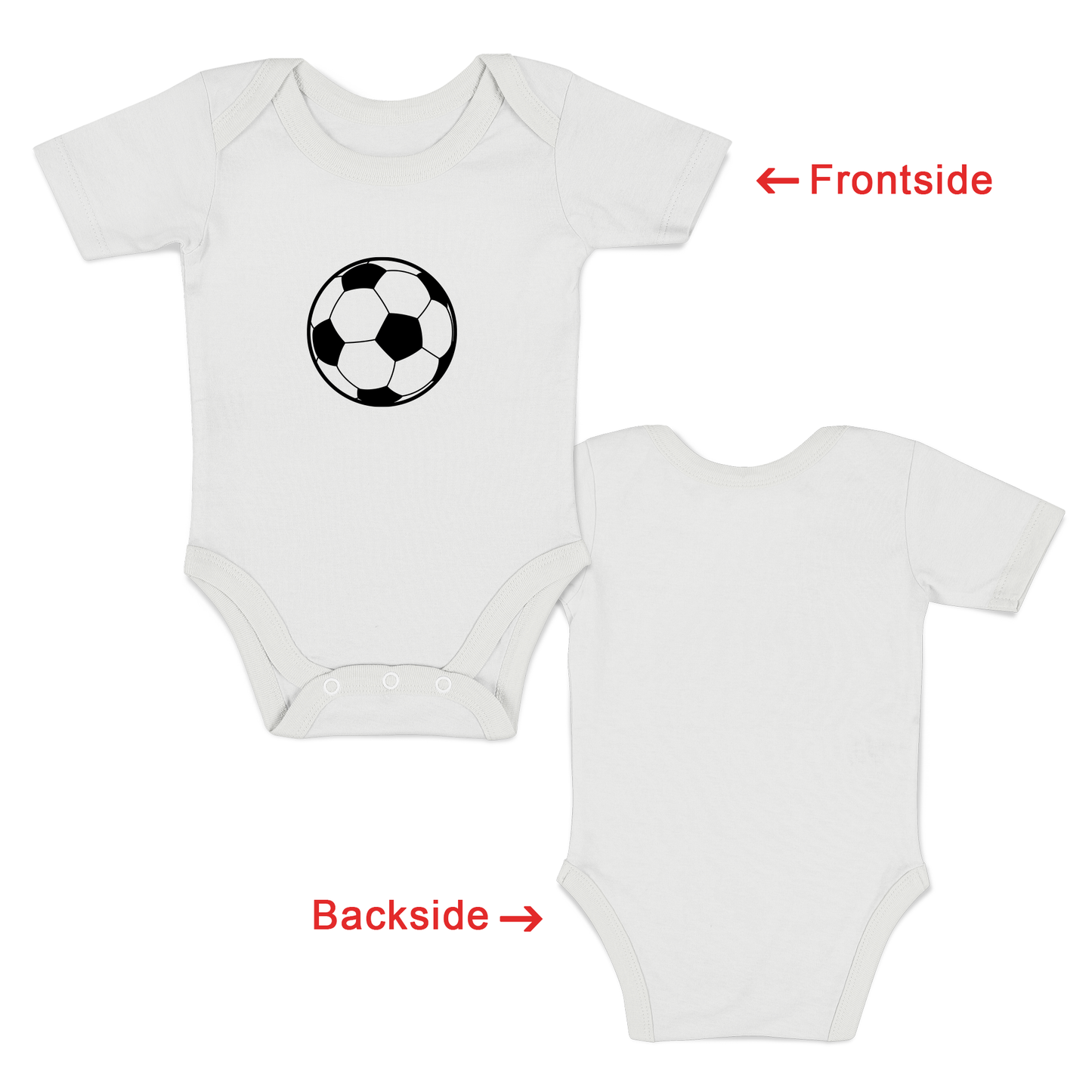 [Custom] Endanzoo Organic Baby Bodysuit Short Sleeve I Soccer Team I Front & Back