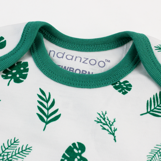 Endanzoo Organic Short Sleeve Bodysuit - Tropical Leaves