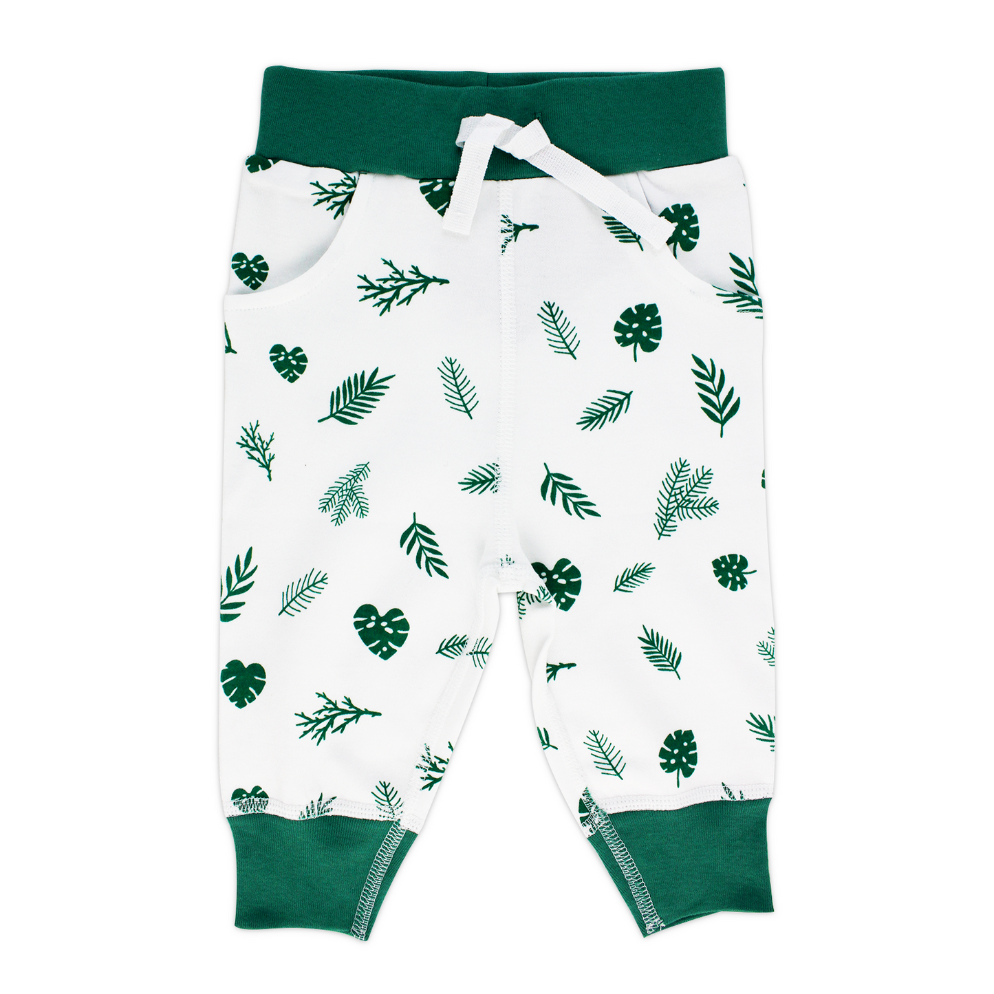 Endanzoo Matching Organic Cuff Pant & Headband - Tropical Leaves