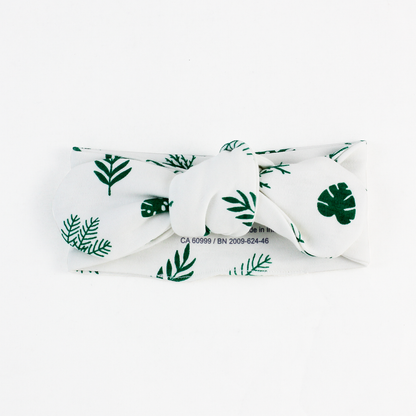 Endanzoo Matching Organic Cuff Pant & Headband - Tropical Leaves