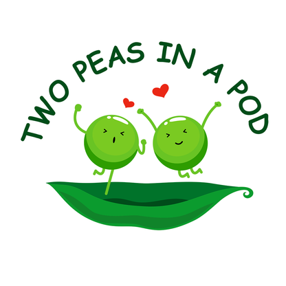 [Personalized] Endanzoo Twins Organic Baby Bodysuits - Peas in a Pod
