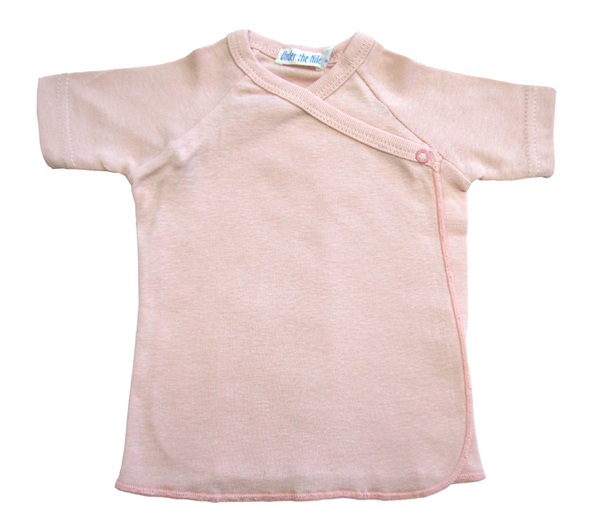Under The Nile Organic Short Sleeve Side Snap Undershirt (Pink)