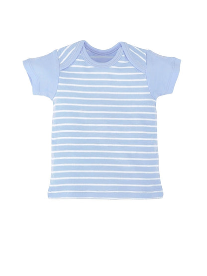 Under the Nile Organic Short Sleeve Lap Shoulder T-shirt - Blue Stripe