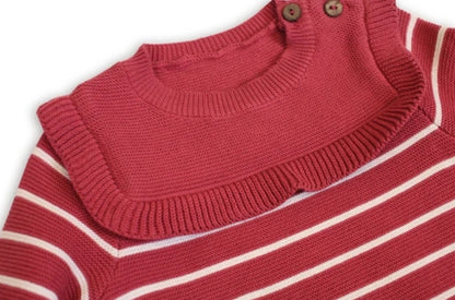 Viverano Organic Sweater Knit Ruffle Dress - Dusty Rose