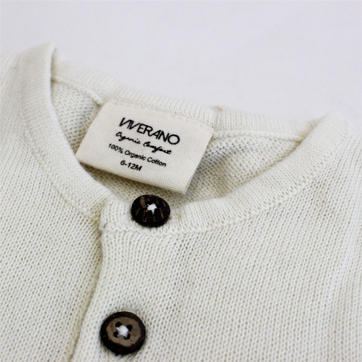 Viverano Organic Cotton Sweater knit Kangaroo Coverall Romper - Cream