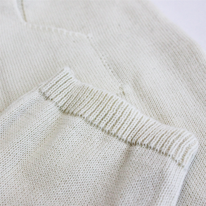 Viverano Organic Cotton Sweater knit Kangaroo Coverall Romper - Cream