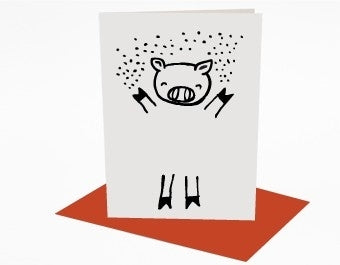 Wee Gallery Blank Dress Up Pig Greeting Cards with Envelope
