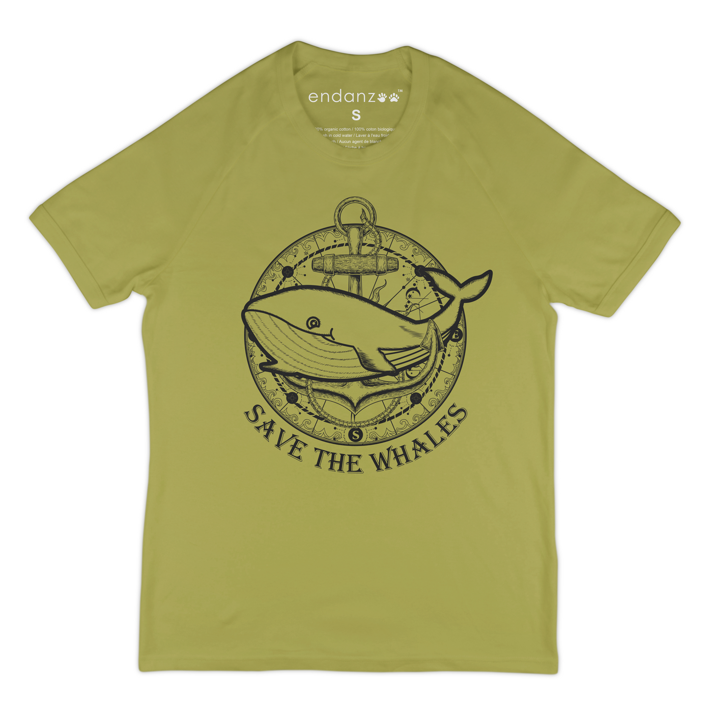 Endanzoo Matching Dad-and-Son Organic Tee Shirts - Whale with Anchor
