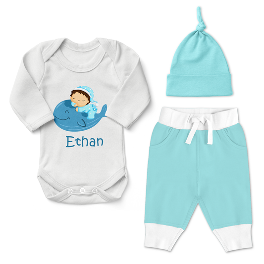Endanzoo Organic Baby Boy Gift Set - My Best Friend Whale