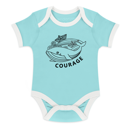 Endanzoo Organic Short Sleeve Bodysuit - Whale Courage