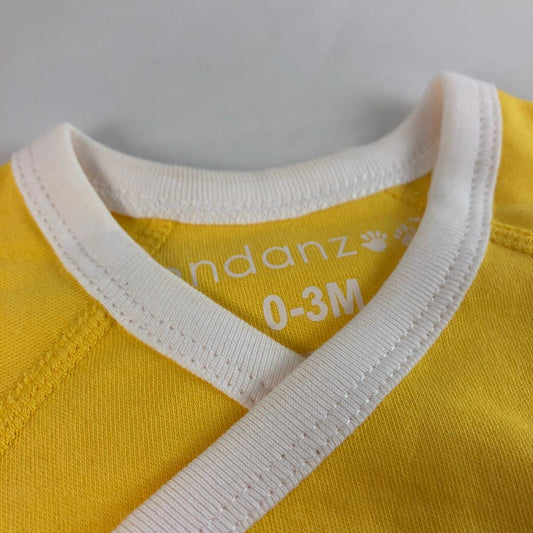 Endanzoo Organic Short Sleeve Kimono Onesie - Yellow