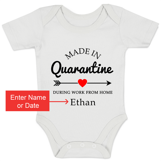 [Personalized] Made in Quarantine Organic Baby Bodysuit