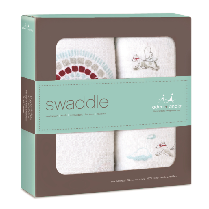 Aden Anais Classic Muslin Swaddle Blanket 2 Pack Liam the Brave Med Baby Joy Canada