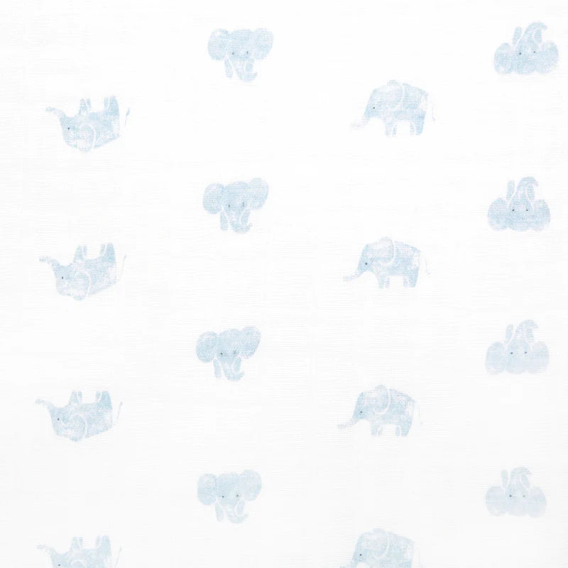 Aden Anais Organic Swaddle - Animal Kingdom - Blue Elephant