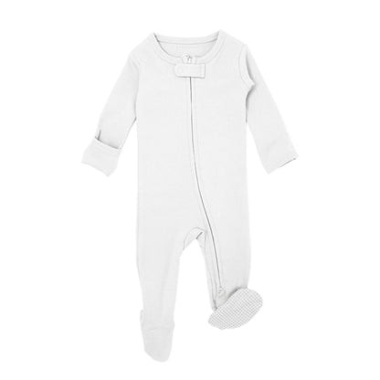 L'ovedbaby Gl'oved-Sleeve Organic Jumpsuit - Reversed Zipper / White