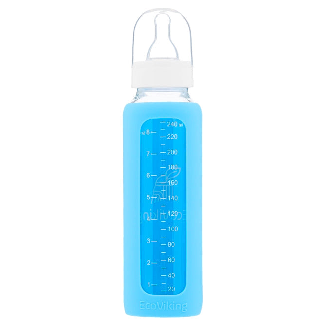 EcoViking Glass Baby Bottle - Arctic Blue / 240ml