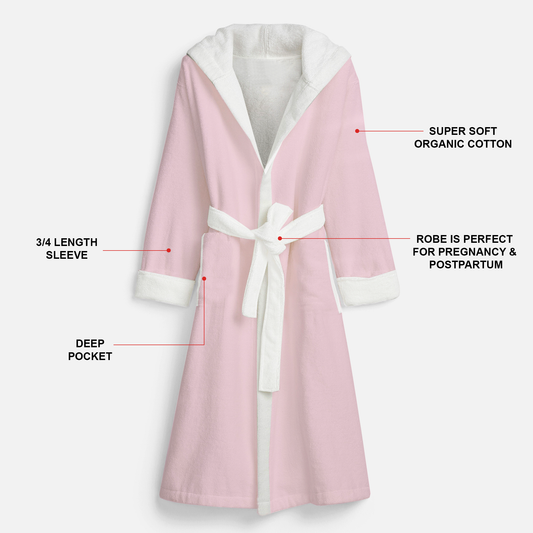 Endanzoo Organic Cotton Maternity Robe - Pink