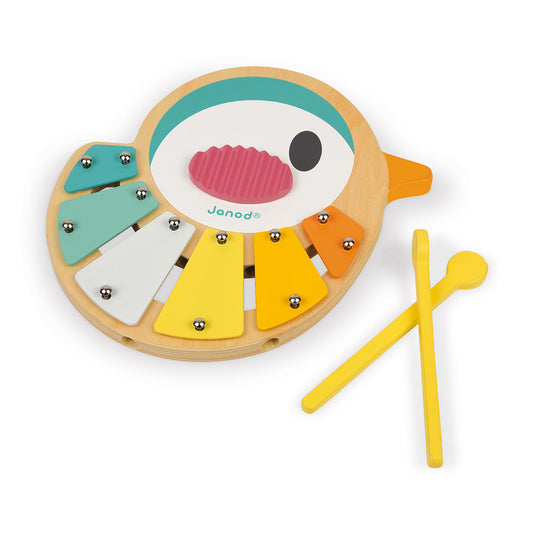 Janod Wooden Xylophone Music Instrument - Pure Bird Xylo