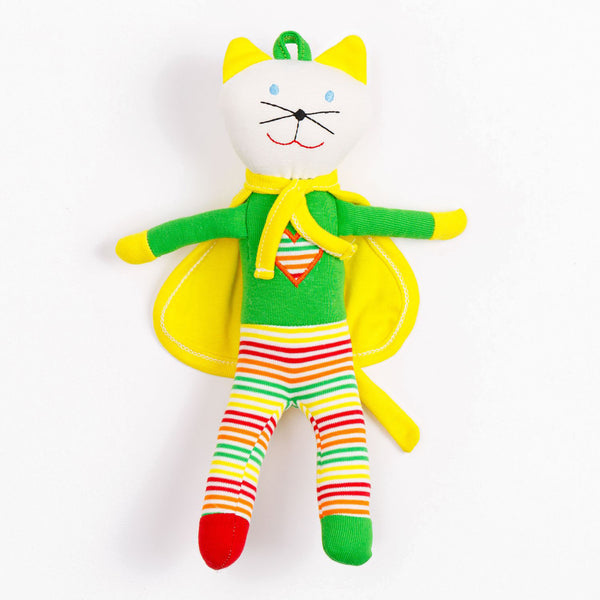 Under The Nile Organic Scrappy Supermeow Roxie Cat 10"