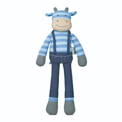 Organic Farm Buddies Organic Cotton Plush Toy - Mr. Moo Cow (Blue)
